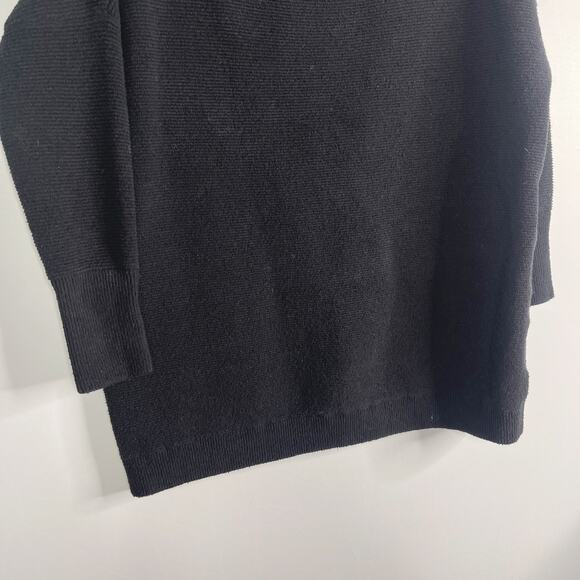 Free People XSmall Black Ottoman Slouchy Tunic Sweater Pullover Cotton Oversized - Picture 3 of 12